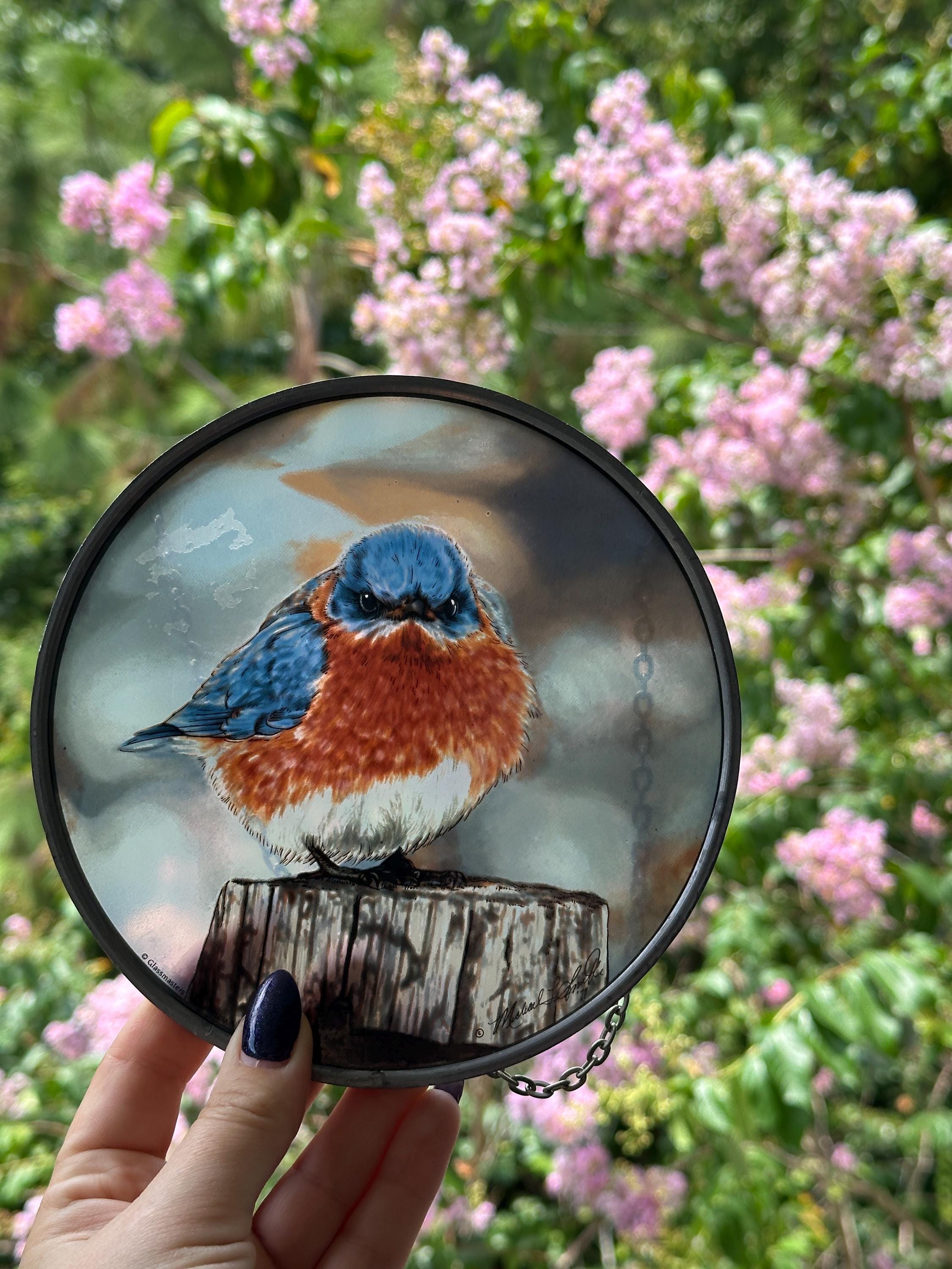 自然の風景 ステンドグラス グラスマスターズ ランドスケープ 円形 Glassmasters Stained Glass - Etsy