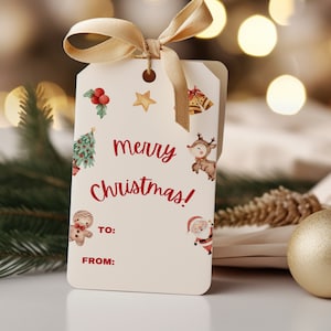 Christmas Printable Gift Tags, instant download Christmas gift tags, editable Christmas gift tags, Merry Christmas gift tags