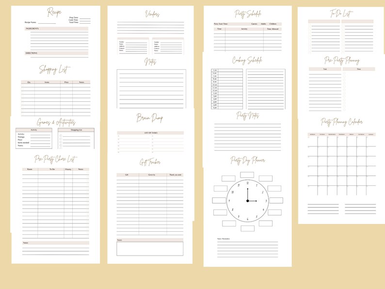 Digital Event Planner Printable, Birthday Party Planner, Goodnotes ...