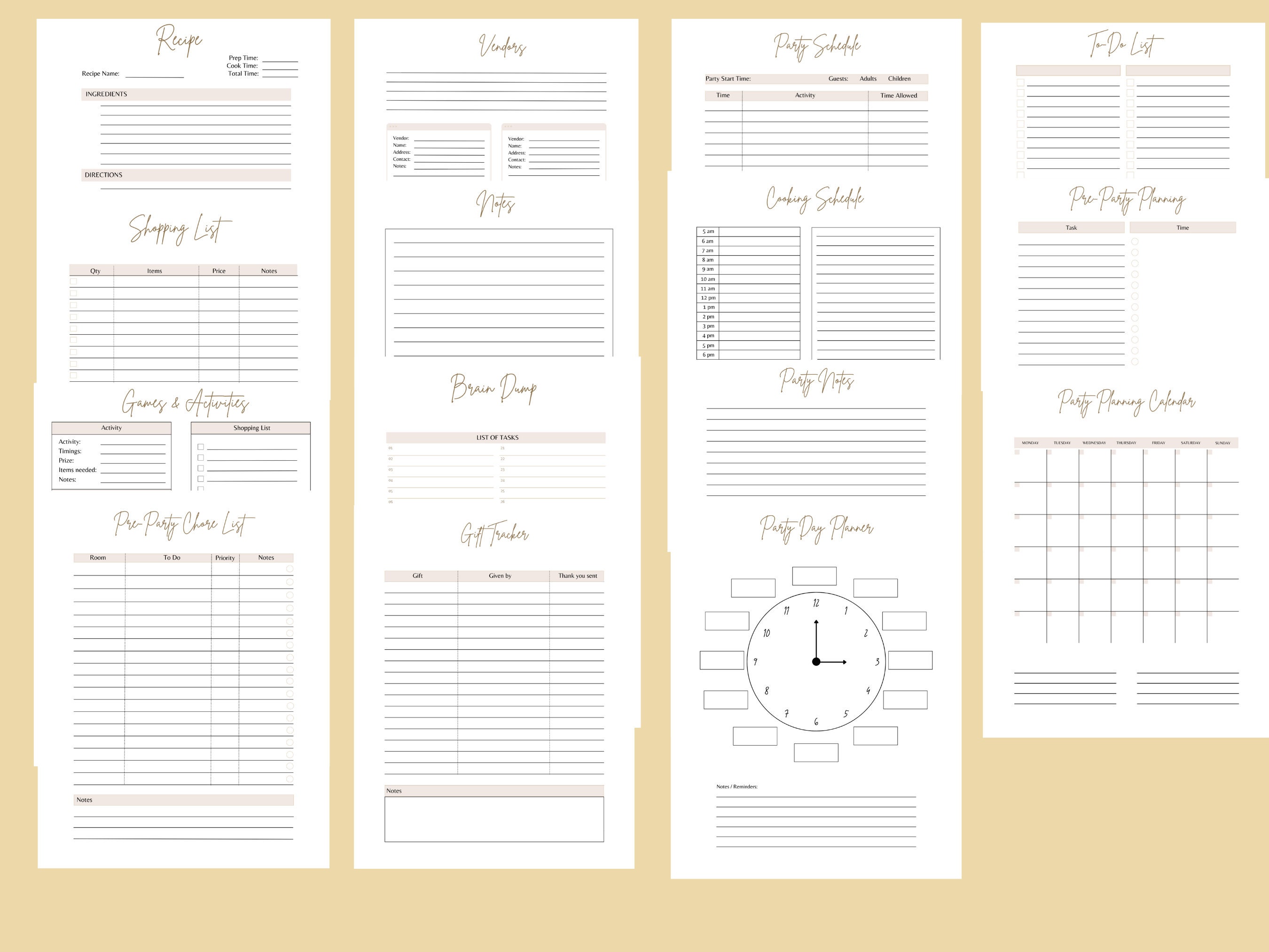 Digital Event Planner Printable, Birthday Party Planner, Goodnotes ...