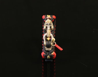 Spartan Style Paracord Bracelet: Skull White Brass Bead (Fits 7.5-8 inch Wrist)