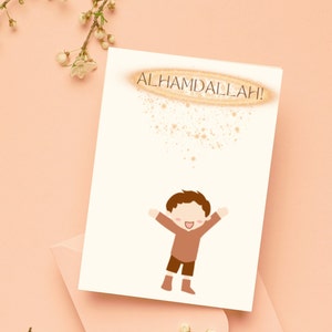 Cartão Islâmico Para votos de felicidades, cartões para impressão personalizados, presentes islâmicos, Alhadmallah - 100% dos rendimentos para órfãos