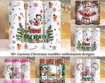 50++ Cartoon Print Tumbler, Skinny Tumbler, 20 oz Skinny Tumbler Sublimation Design download, Tumbler Christmas png, Christmas gift