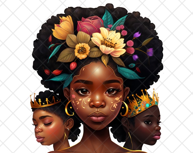 Beautiful Black Girl Magic Melanin Black Woman PNG Afro Fashion Girl ...