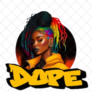 Beautiful Dread Loc Black Girl Magic Melanin Black Woman PNG Afro Fashion girl African American clipart Planner Tshirt Tumbler Sublimation