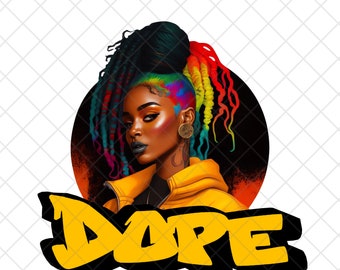 Beautiful Dread Loc Black Girl Magic Melanin Black Woman PNG Afro Fashion girl African American clipart Planner Tshirt Tumbler Sublimation