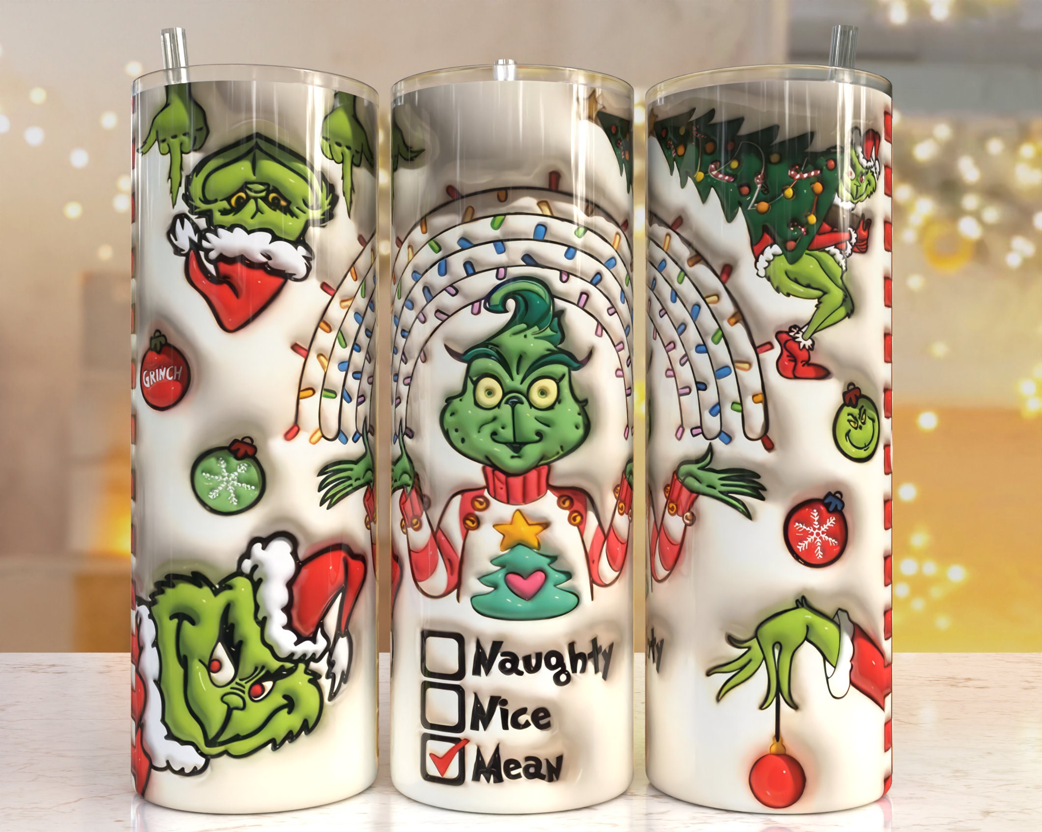 3D Puffy Inflated Cartoon Inflatable Print Tumbler, Skinny Tumbler ...