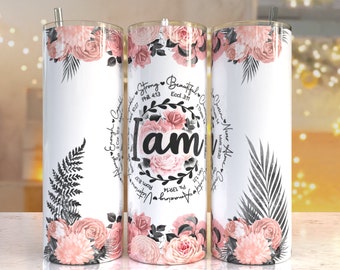 Inspiração 20oz Skinny Tumbler Sublimation Designs Tumbler PNG Arquivo Digital Download, downloads de design de sublimação, Afirmação tumbler