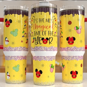 Cartoon Christmas 40oz Quencher Tumbler Wrap/ PNG Tumbler Design Sublimation Designs Downloads - PNG/ seamless design