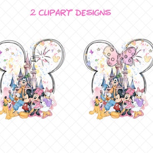 Aquarell Schloss Png, Maus Ohr Schloss Png, Retro buntes Schloss Png, Sublimation Design Png, Magic Kingdom Png, Instant Download