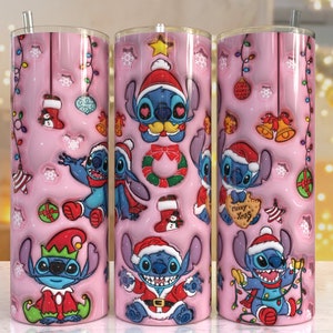 3D puffy Cartoon aufblasbare Print Becher, Skinny Tumbler, 20 Unzen Skinny Tumbler Sublimation Design, Becher png, Weihnachtsgeschenk