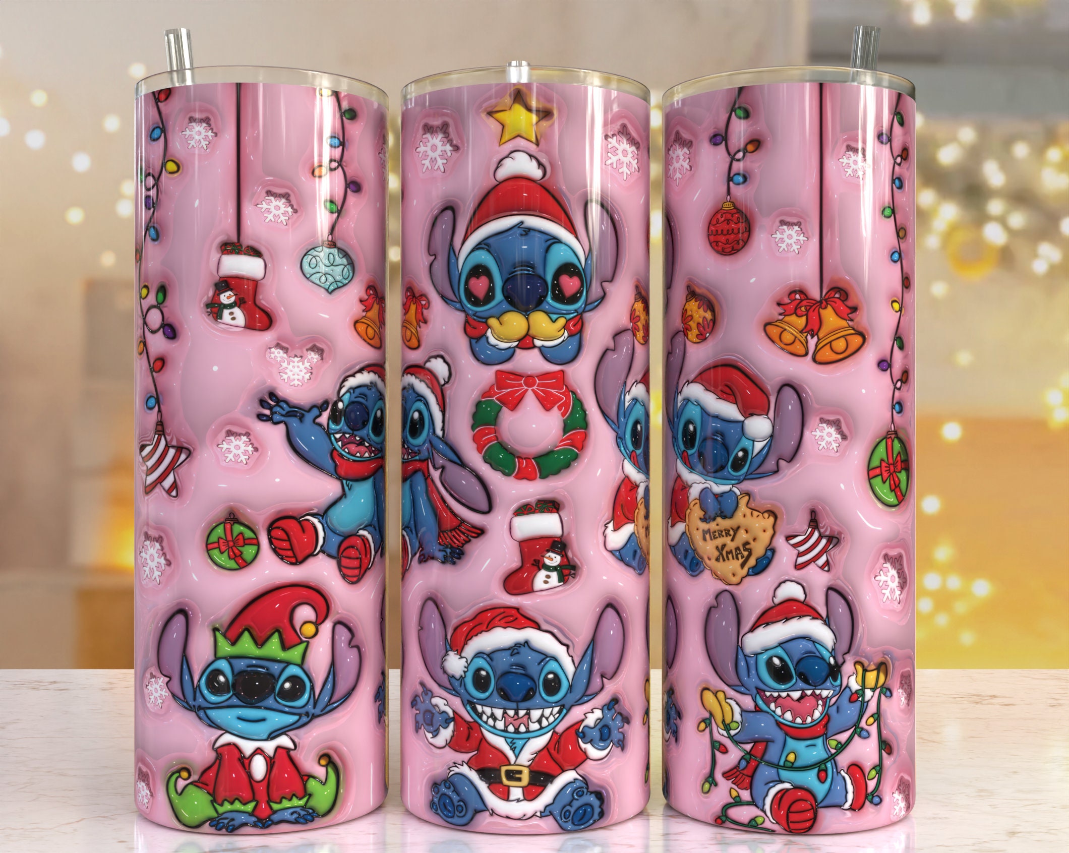 3D Puffy Inflated Cartoon Inflatable Print Tumbler, Skinny Tumbler ...