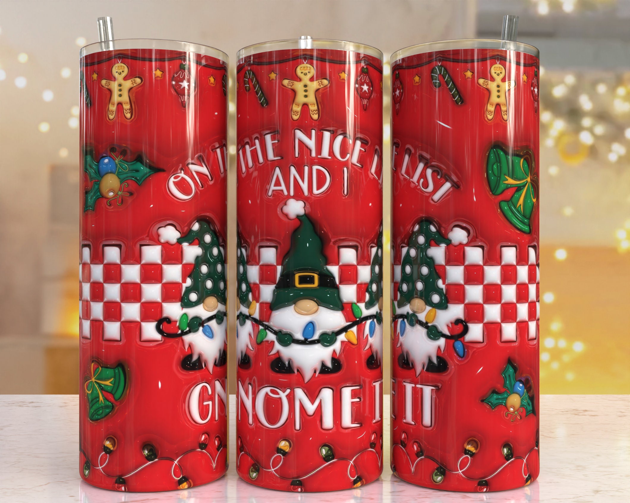3D Puffy Inflated Cartoon Inflatable Print Tumbler, Skinny Tumbler ...