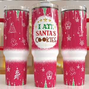 Cartoon Christmas 40oz Quencher Tumbler Wrap/ PNG Tumbler Design Sublimation Designs Downloads - PNG/ seamless design