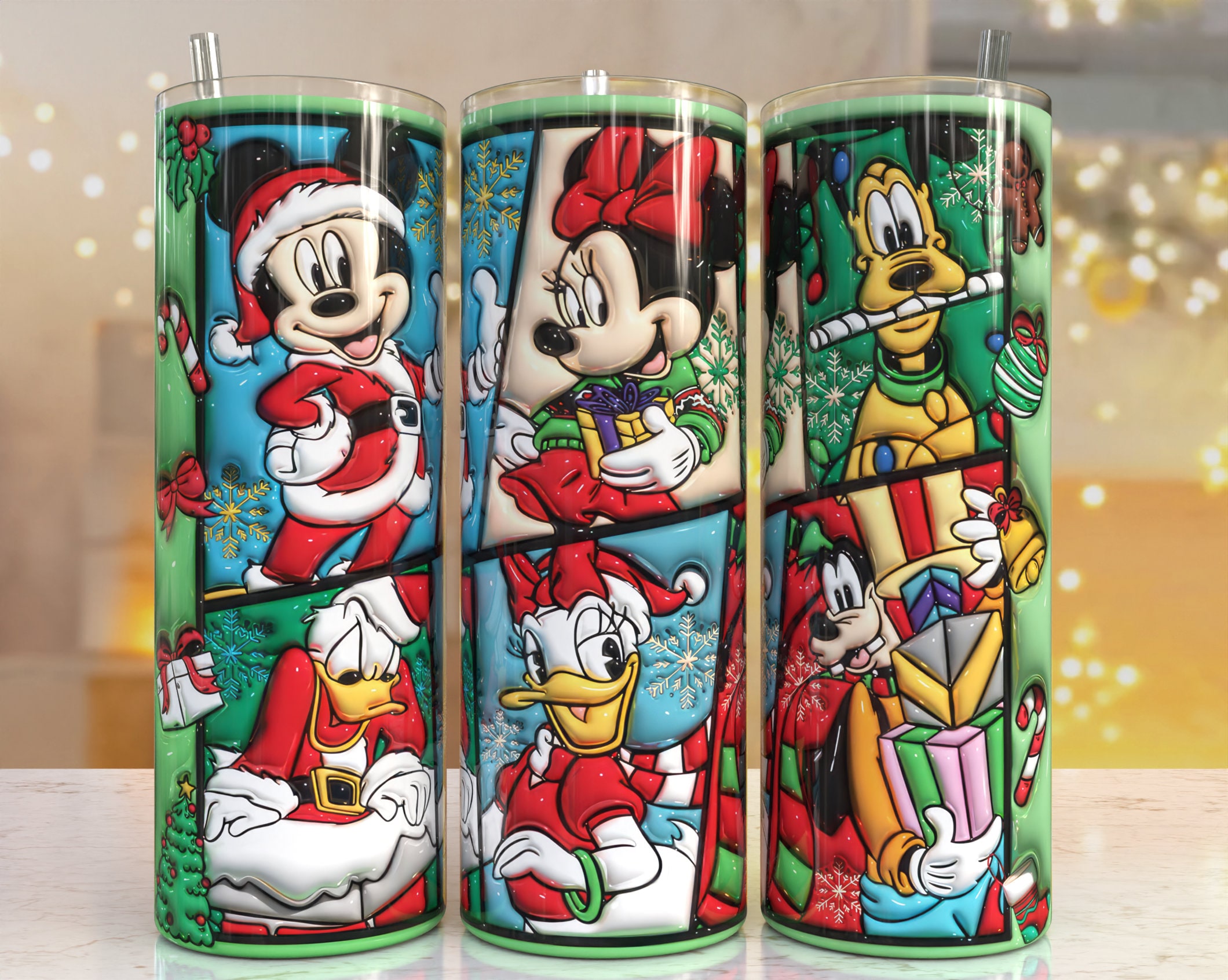 3D Puffy Christmas Inflatable Print Tumbler, Skinny Tumbler, 20 Oz ...