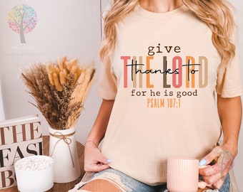 Thanks to THE LORD Png, thankful, blessed Png, Retro fall, Jesus Png, bible, Turkey Day Png, trendy designs
