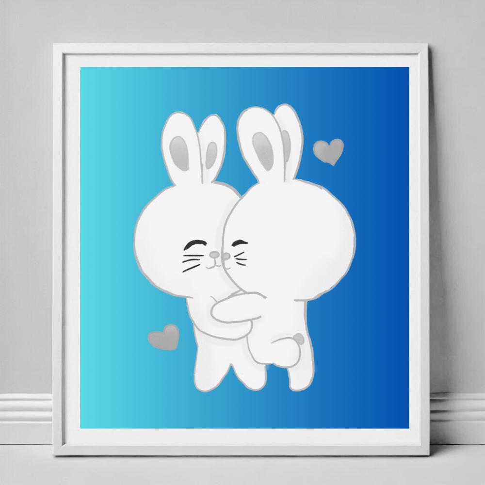 Arte de pared , pintura de corazón azul vintage, arte romántico y melancólico, decoración  del hogar con forma de corazón AMOR