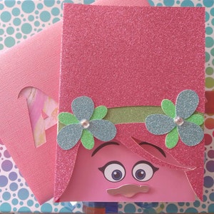 Biglietto di compleanno Queen Poppy Trolls / Papercut SVG Card Cut File / Cricut fai da te