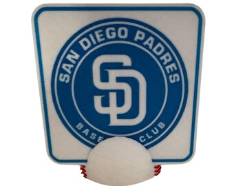 3D Printed San Diego Padres Coaster Set with Baseball Holder