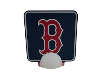 3D Printed Boston Red Sox Coaster Set with Baseball Holder