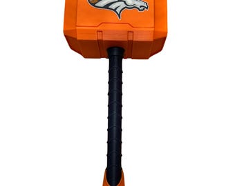 3D Printed Denver Broncos Thor Hammer: NFL Fan Collectible