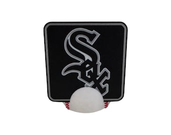 3D Printed White Sox Coaster Set: Personalized Baseball Fan Gift