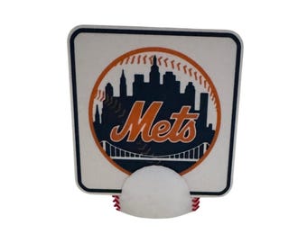 3D Printed New York Mets Coaster Set with Baseball Holder