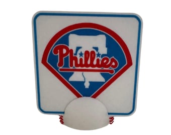 3D Printed Philadelphia Phillies Coaster Set with Holder