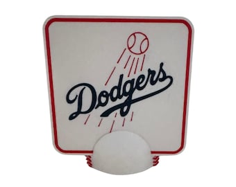 3D Printed Los Angeles Dodgers Coaster Set: Baseball Fan Art