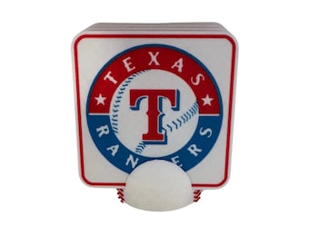 Texas Rangers Coaster Set: 3D Printed Baseball Fan Art with Holder