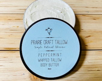 Whipped Tallow Body Butter, Grass Fed Beef Tallow, Natural Skincare, Simple Skincare, Tallow Skincare