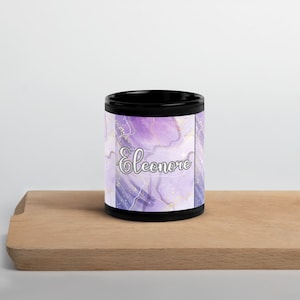 Personalized Marbled Agate Lavender Glossy Ceramic Mug