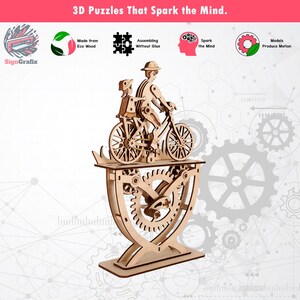 3D Wooden Bicycle Puzzle: DIY Assembly Kit, Unique Home Decor