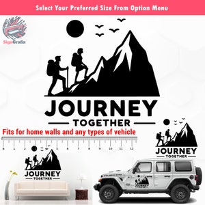 Hiking Mountain Vinyl Decal: Adventure RV Camper Car Window Wall Art