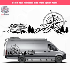 Compass Adventure Vinyl Decal: Explore RV Camper Car Wall Sticker