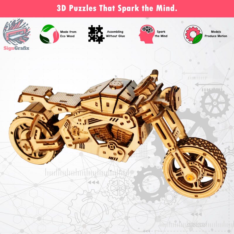 Motorcycle Puzzle - Etsy