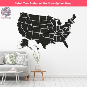 USA Map Vinyl Wandaufkleber: Vereinigte Staaten von Amerika