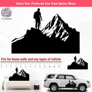 Mountain Vinyl Decal: Adventure Car, RV, Home Wall Art