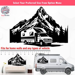 Mountain Vinyl Decal: Adventure RV Camper Car Window Wall Art