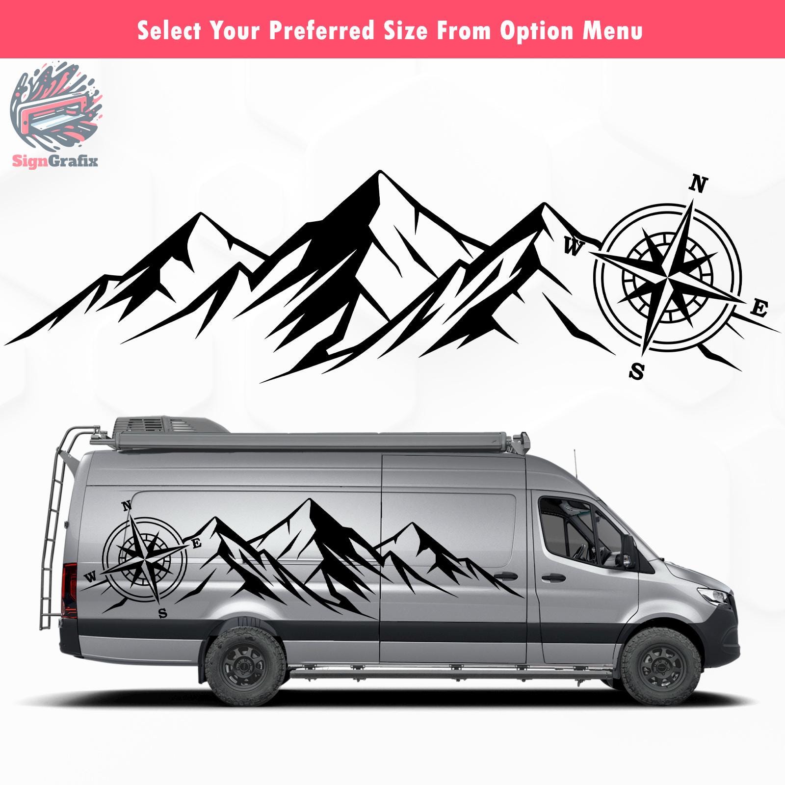Adesivi laterali furgone Transporter transit Custom SWB M-SPORT Van grafiche furgone decalcomanie strisce CAMPER van e furgone