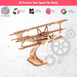 DIY 3D Wooden Aircraft Puzzle – Assembly Model Kit for Kids and Adults, Creative Building Toy, Birthday Gift & Unique Home Decor Piece