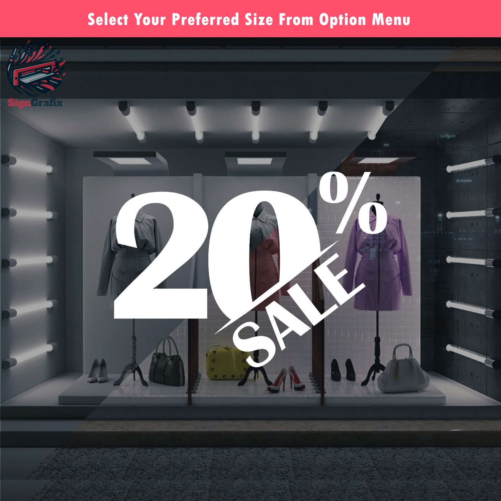 Store Sale Vinyl Decal Window Sale Sign Decal Discount Store Vinyl
