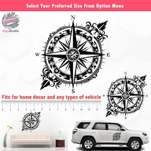de vinyle Epic Compass | Convient pour les camping-cars, les camping-cars et les véhicules tout-terrain | Idéal pour les murs, les fenêtres, les remorques et les capots de voiture
