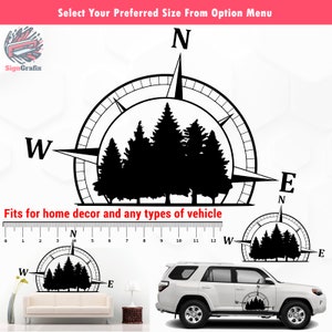 Vinylsticker bergkompas: RV Camper Offroad Car Decor
