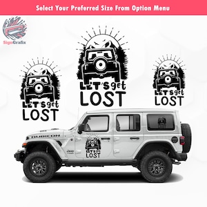 Let&#39;s Get Lost Vinyl Decal: Jeep Adventure Sticker