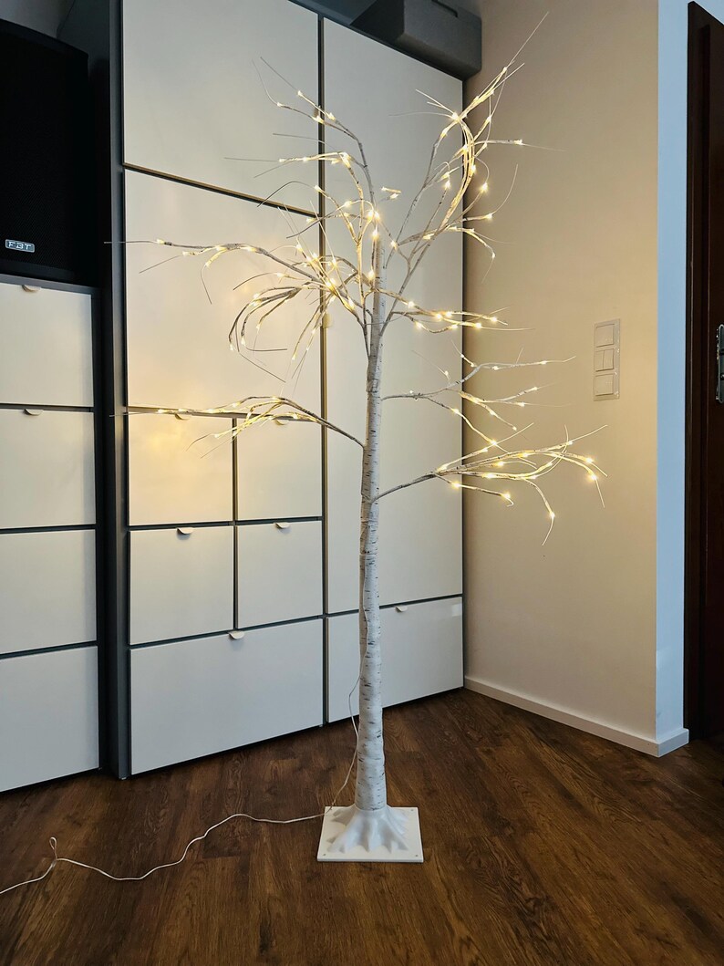 182 Cm Artificial Birch Tree With 132 LED Lights Usbpowered, All