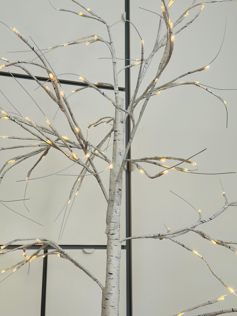 182 Cm Artificial Birch Tree With 132 LED Lights Usbpowered, All