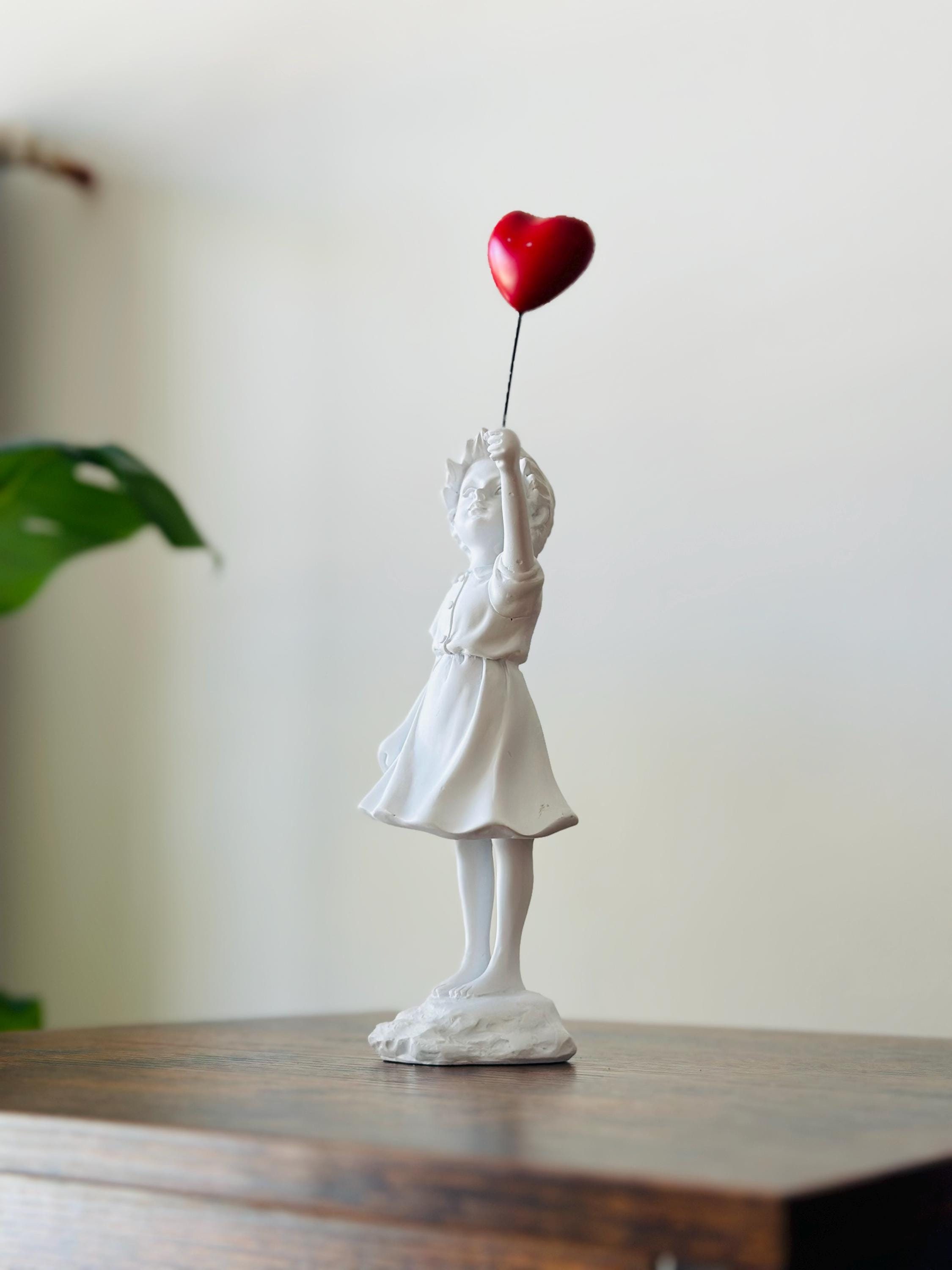 Banksy-inspired Girl With Heart Balloon Sculpture - Modern