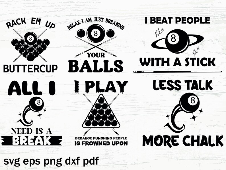 Billiards SVG Bundle: Pool Player Vector Graphics (digital Download) - Etsy