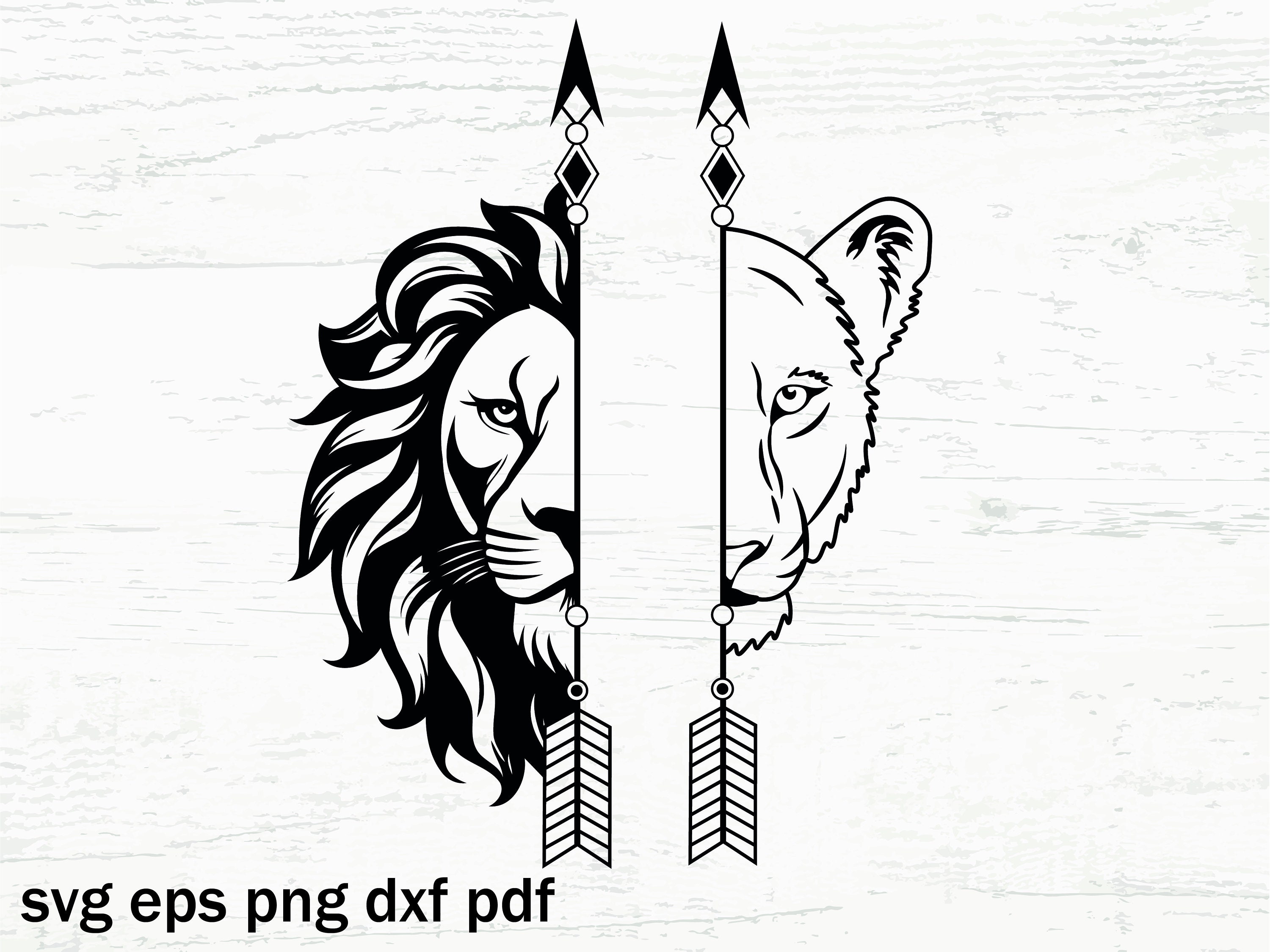 Floral Lion Head SVG: Boho Arrow Design (digital Files) - Etsy